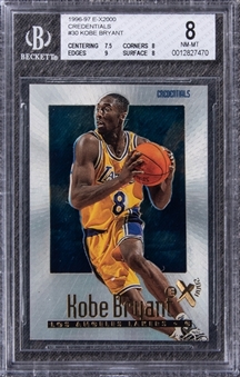 1996-97 Skybox E-X2000 "Credentials" #30 Kobe Bryant Rookie Card (#385/499) -  BGS NM-MT 8